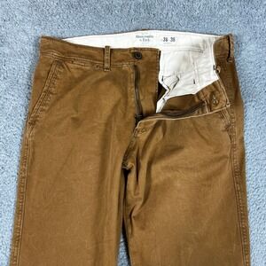 Abercrombie Fitch Chino Pants Mens 36x36 Tan Brown Slim Fit Casual Office